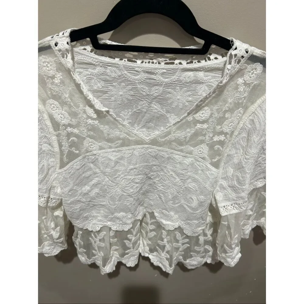 Boho white blouse